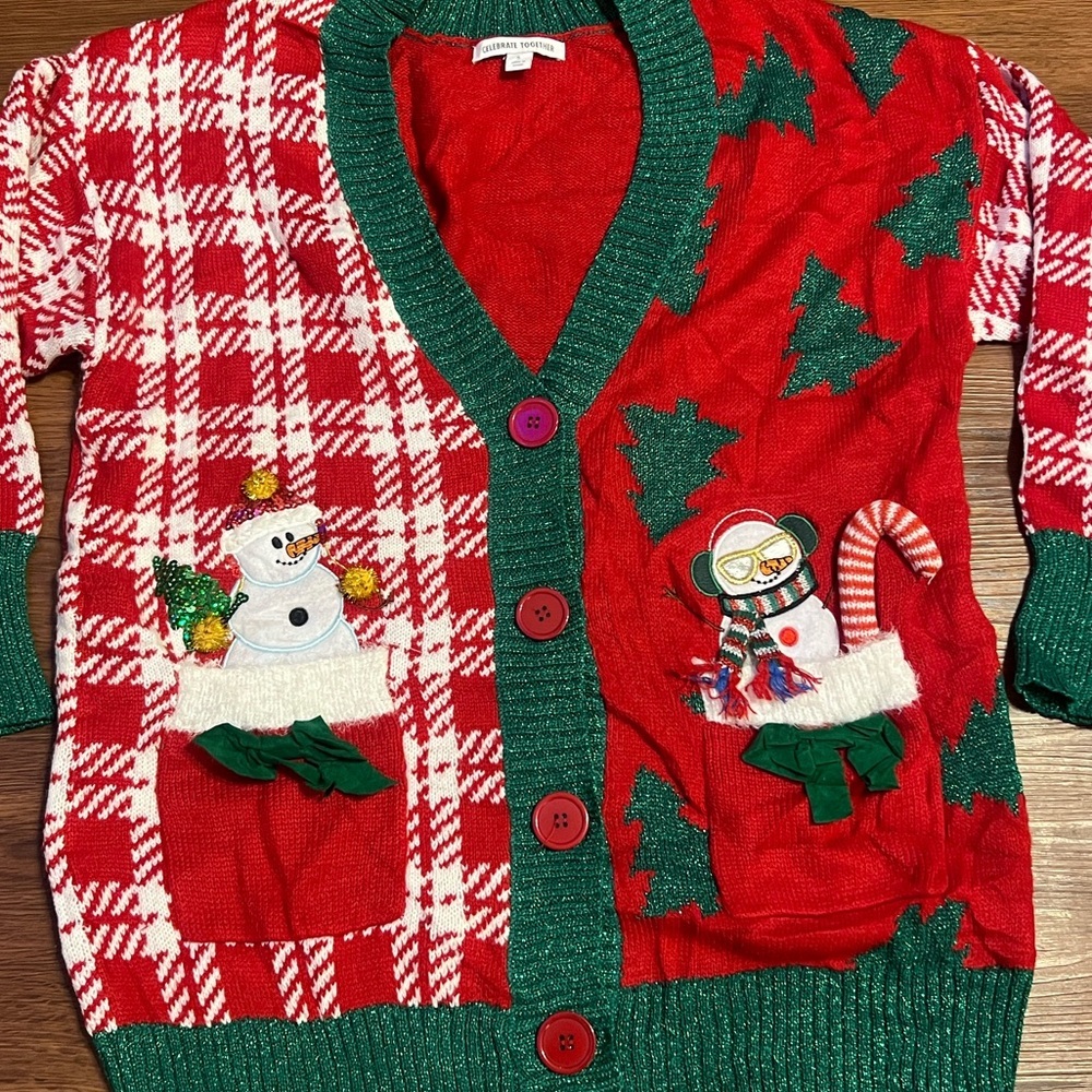 Celebrate Together snowman glitter Christmas Sweater women’s size S - Picture 11 of 11